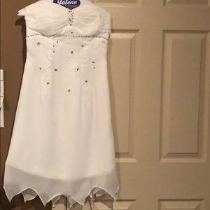 Ivory white strapless dress sz 2